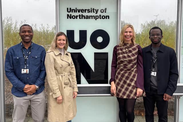 Pictured is (L-R): Dr Chijioke Uba (UON), Natalie White (See Limited), Danielle Redgate (See Limited) and Dr Oluwaseyi Omoloso (UON).