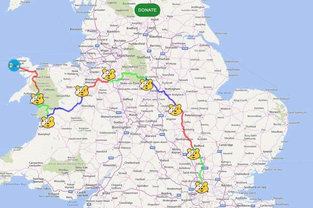 The team are cycling from north Wales to London in just eight days