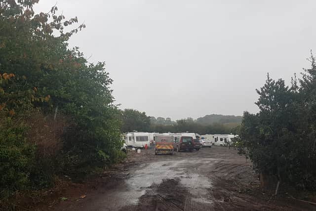 There are now caravans at the Cransley Road site that has seen development without planning permission