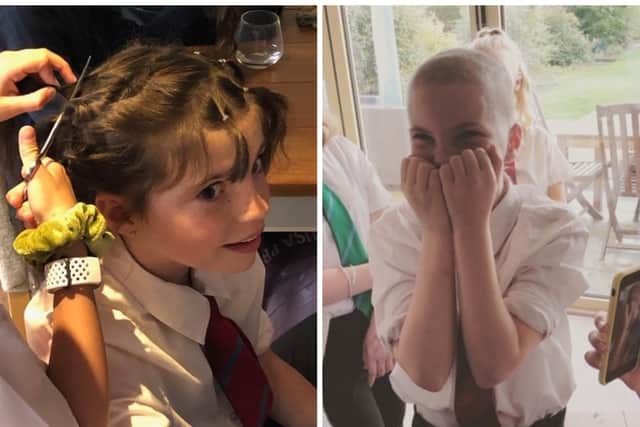 Mylee Jackson shaved off all her hair and has raised a huge amount of money for Cancer Research UK in memory of her Grandad