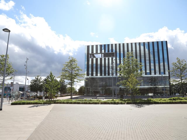 The registry office is upstairs in Corby's iconic Cube, but receptions can be held under the same roof.