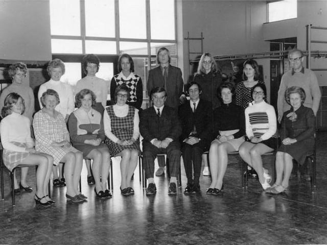 Oakway teachers in the hall