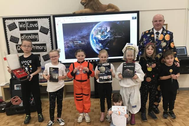 The UKs Science and Technology Facilities Council brought the rocks into school