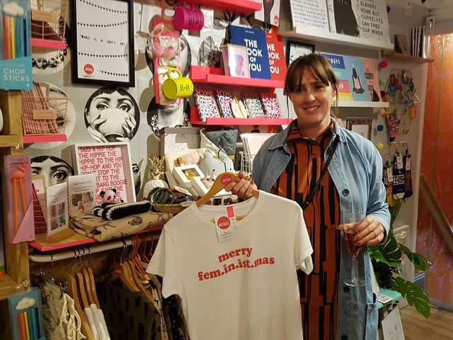 Becky said her tongue in cheek prints, cards and other bits like this t-shirt, were inspired by her own motherhood angst and the highs and lows of parenthood.