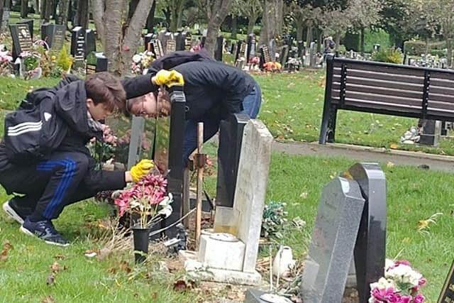 Clearing the graves
