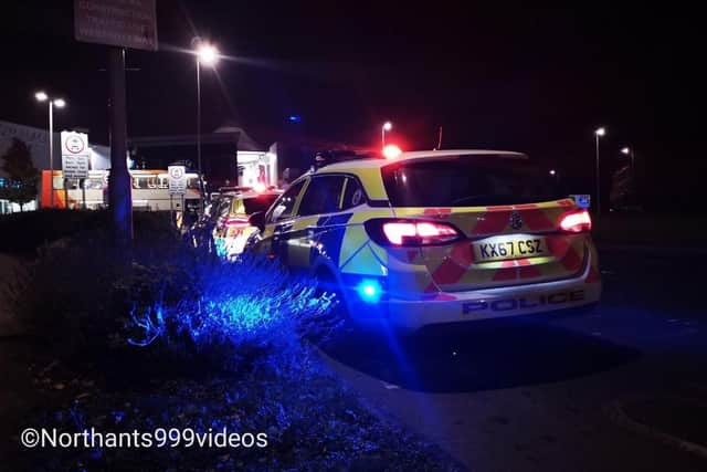 This picture, taken by Northants999videos, shows officers dealing with the issues
