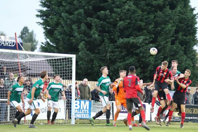 Connor Kennedy heads home the Poppies' second goal