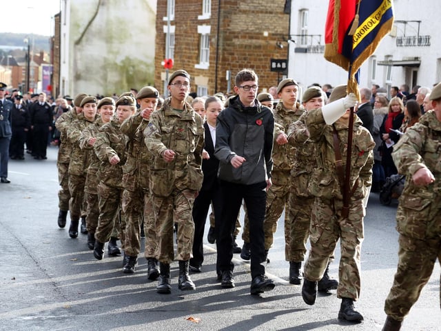Marching from the service
