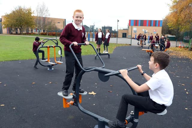 The outdoor gym in action