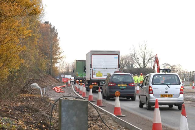 The new position of the A509 is about 12 metres nearer to their fence