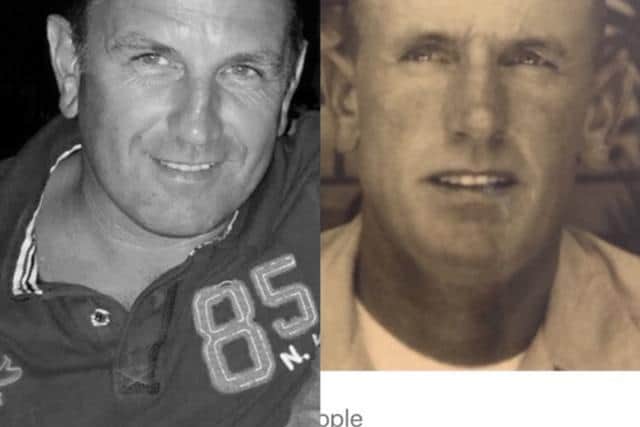 Family likeness - Michael Phillips and his grandfather, Clark in photographs taken at a similar age