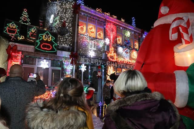 Visitors admire the display