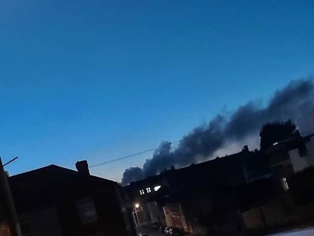 Matthew King posted this photo on social media showing the large plume of smoke over Kettering