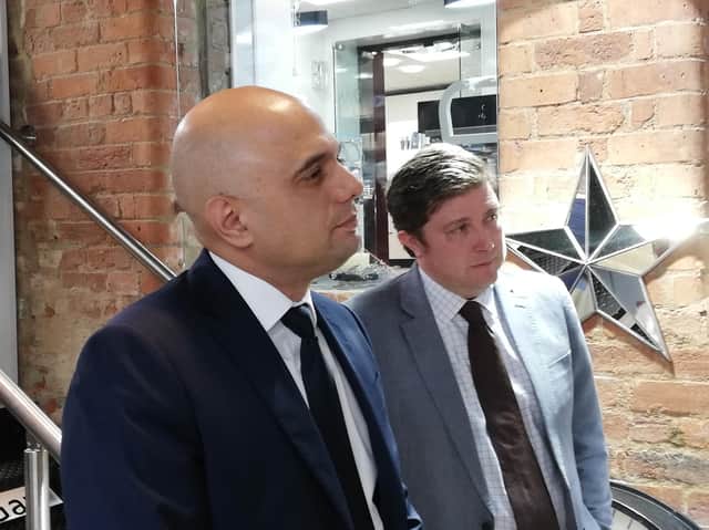 Sajid Javid visited Northampton this morning to support Conservative candidate Andrew Lewer