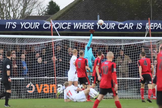 Paul White tips Alex Kempster's first-half effort over the bar