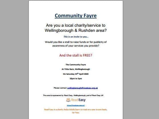 Community groups can have a stall at the charity showcase