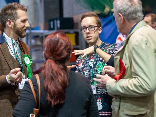 Green candidate Jamie Wildman also donned festive knitwear