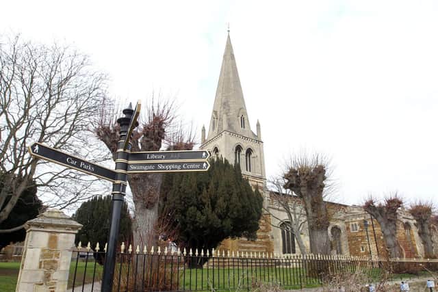 All Hallows is next to the Market Place, Wellingborough