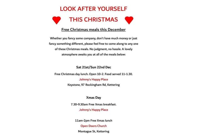There are events in the weekend before Christmas and on Christmas Day