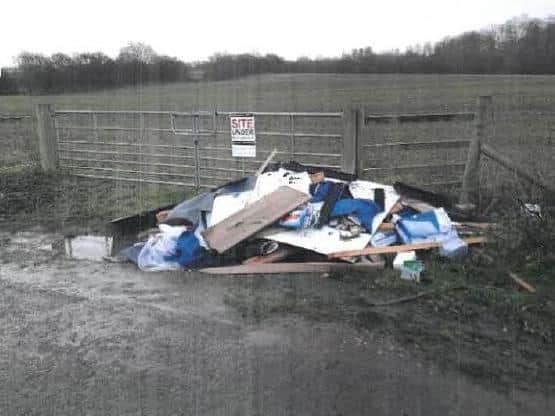 The waste dumped in Geddington.