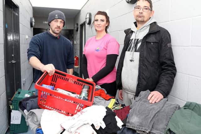 Volunteers from Corby Rise l-r Craig Taylor, Ashlee Duncan and Jay Walden