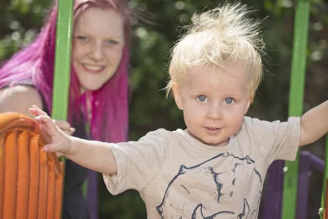 Lucas with mum Shannon.