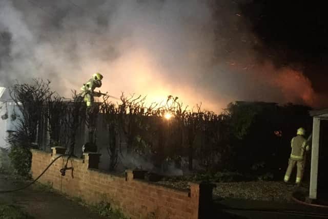Fire crews spent two hours tackling the blaze.