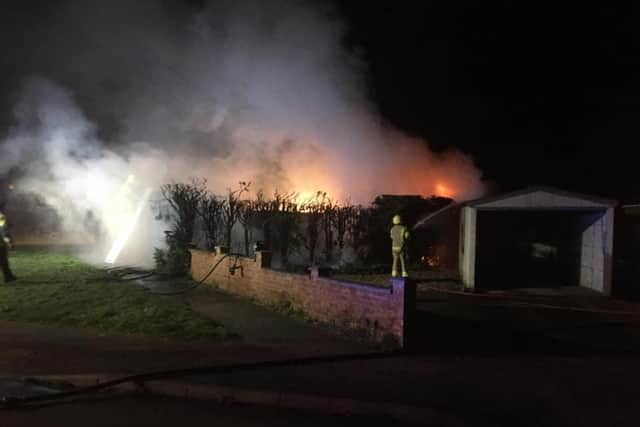 The fire soon started to spread.