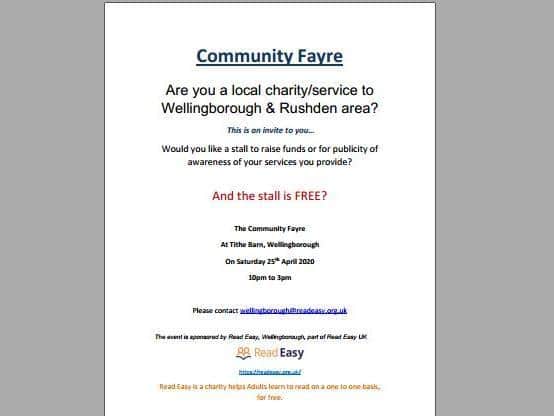 Charities and community groups can have a free stall at the showcase