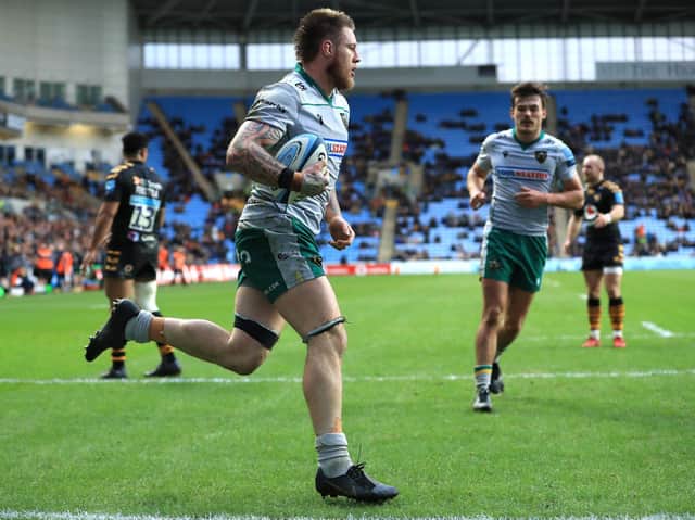 Teimana Harrison delivered a try during an all-action display at the Ricoh Arena
