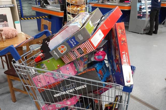 Any money donated goes to buy bigger toys