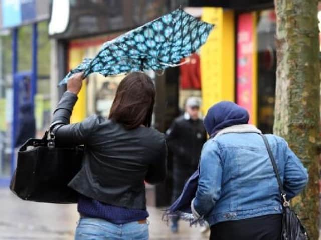 Northamptonshire will be ht by heavy rain and strong winds on Tuesday