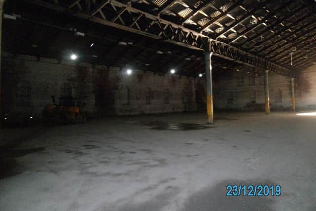 Inside the building