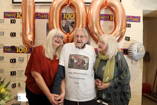 Cliff, with his daughters Mandy and Sandra