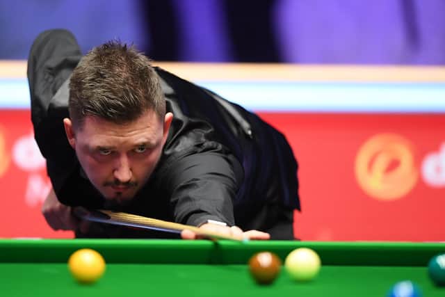 Kettering's Kyren Wilson in action during his first-round victory over Jack Lisowski in the Dafabet Masters. Pictures by Alex Davidson/Getty Images