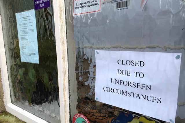 A note has been printed to let people know that the pub is closed