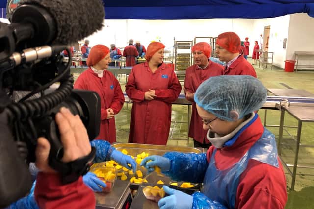 Baroness Elizabeth Sugg was given a factory tour when she visited Corby earlier today