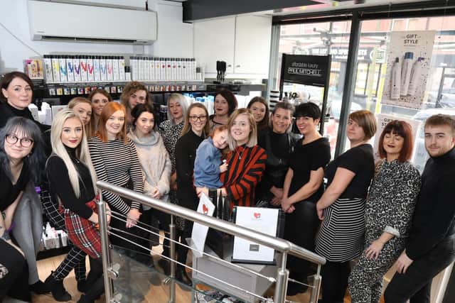 The team at Avant Garde in High Street Wellingborough who have been fundraising for Little Hearts Matter