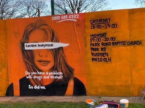 Cocaine Anonymous are highlighting their work with the mural in Spencer Park