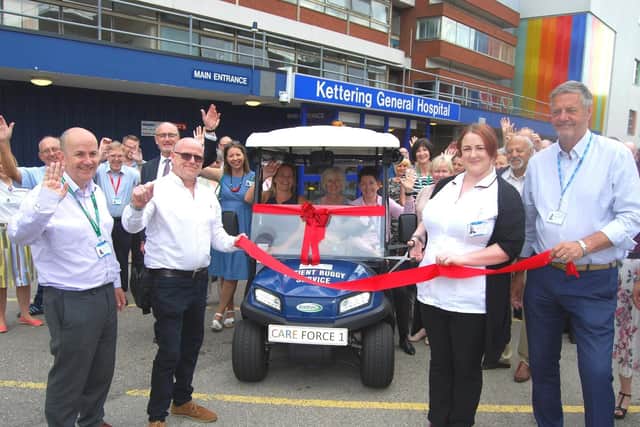 The launch of the Patient Buggy Service in July 2019 one of several schemes
from the 2018 Dragons' Den.