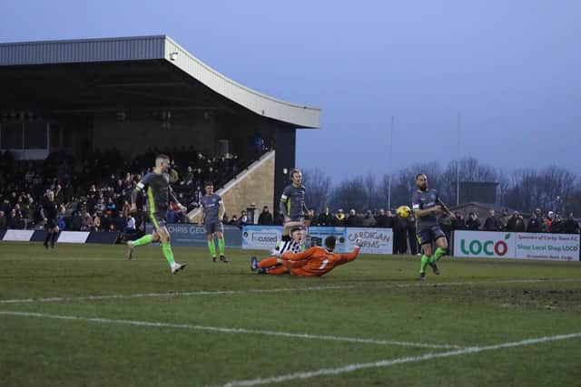 Jordon Crawford was out of luck as this effort was eventually cleared off the line