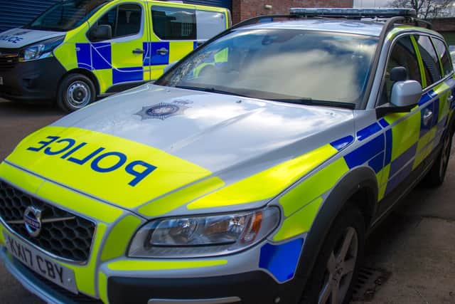 Police used their own vehicles to box in the stolen Volvo.