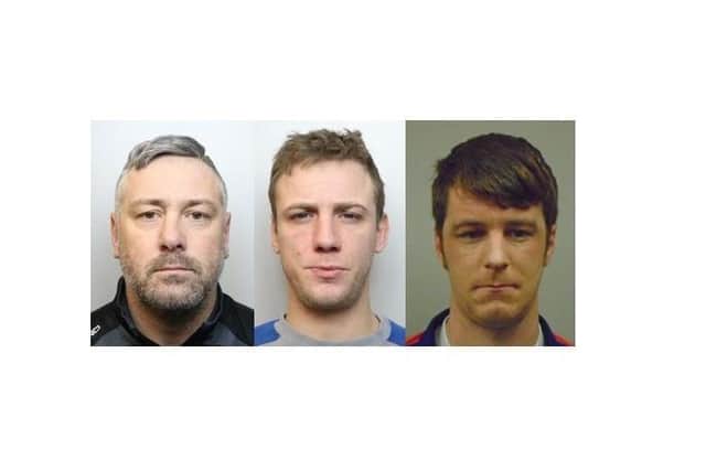 From left to right: Sorrell Car, David Gourlay, and Peter Cummings. The three men have been jailed for drugs offences
