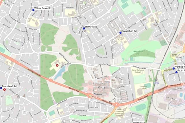 Where charging points could be installed in Corby.