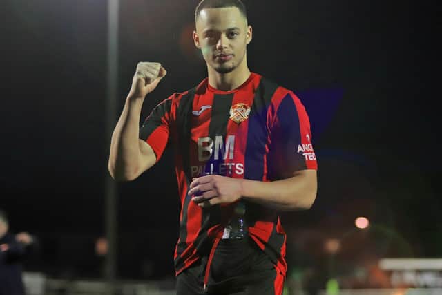 Tre Mitford scored twice in the Poppies' Hillier Cup win over Brackley
