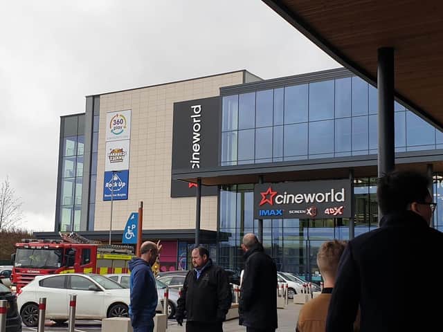 Rushden Lakes customers have reported being evacuated from the building. This image was posted on social media.