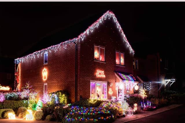 Thousands of lights were displayed on the street's 28 houses.