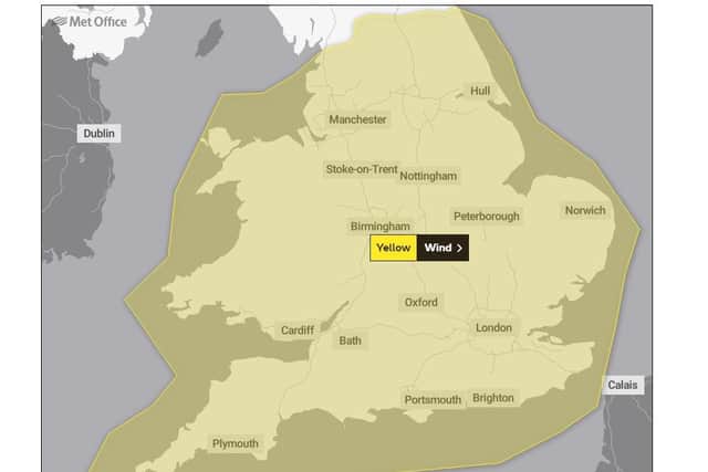 Met Office weather warning for Saturday covers the whole of England