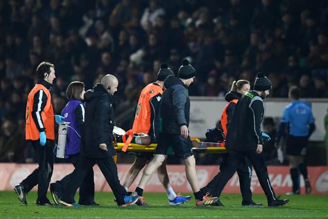 Piers Francis was stretchered off against London Irish