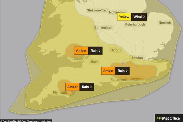 Met Office experts have issued a series of weather warnings for Storm Dennis' arrival on Saturday